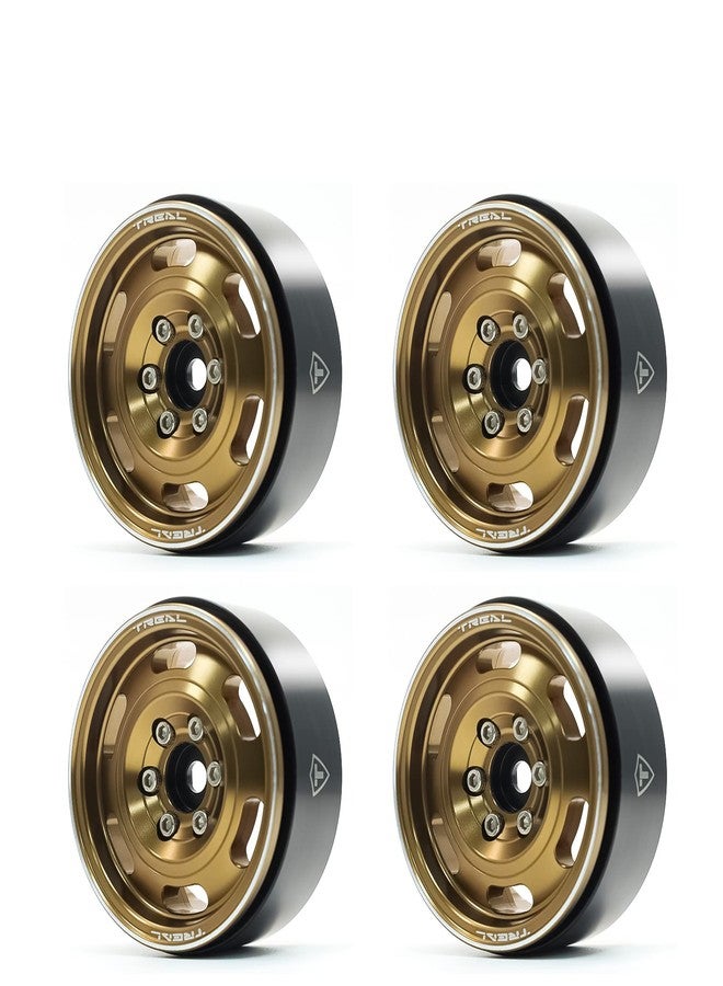 Treal Metal 1.9 Beadlock Wheel Rims 4pcs Vintage Design Wheel Hub for Wagon Wheel 1:10 RC Crawler Axial SCX10 II 90046 SCX10 III AXI03007 TRX-4 (Copper) - Image 1
